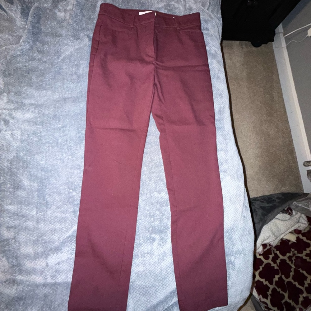LOFT Deep Red Curvy Pants